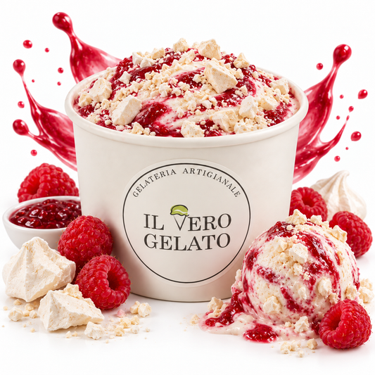 Yogurt con Salsa de Fambuesa y Merengue