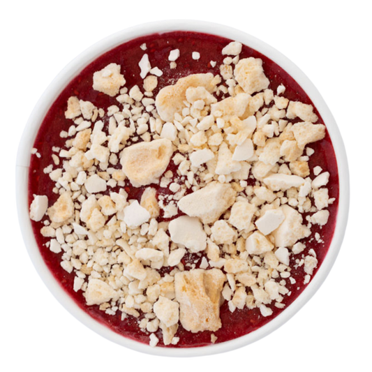 Yogurt con Salsa de Fambuesa y Merengue